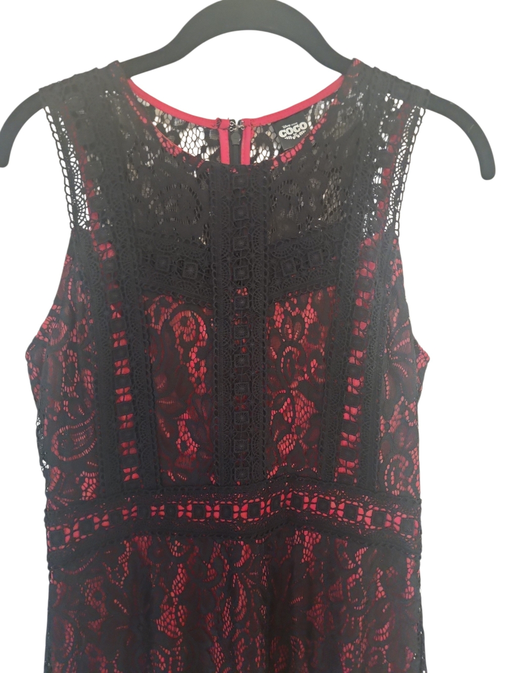 Disney Pixar Coco Black Lace with Red Lining Whimsigoth Sleeveless Dress Size M - Picture 3 of 10